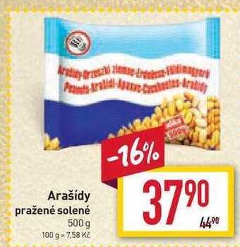 Billa Arašídy pražené solené 500 g nabídka