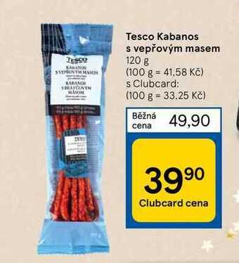 Tesco Tesco kabanos s vepřovým masem 120 g nabídka