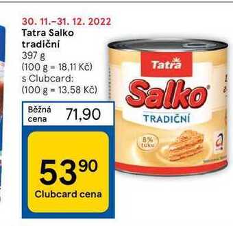 Tesco Tatra salko tradiční 397 g nabídka
