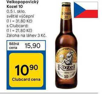 Tesco Velkopopovický kozel 10 0.5 l nabídka