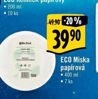Albert Eco miska papírová • 400 ml • 7 ks nabídka