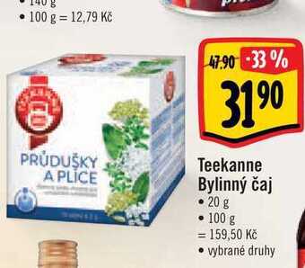 Albert Teekanne bylinný čaj 20 g nabídka