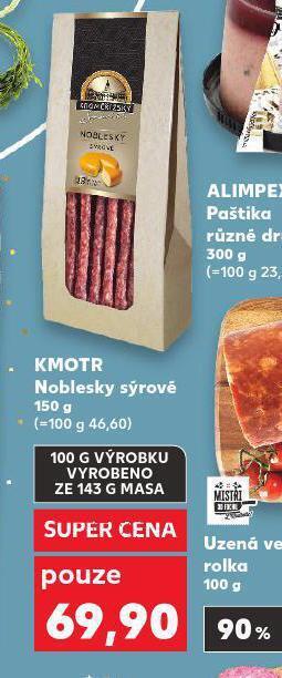 Kaufland Kmotr noblesky sýrové nabídka