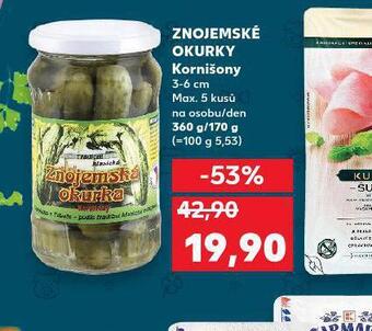 Kaufland Znojemské okurky kornišony nabídka