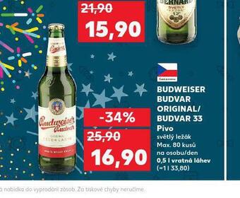 Kaufland Pivo budweiser budvar original nabídka
