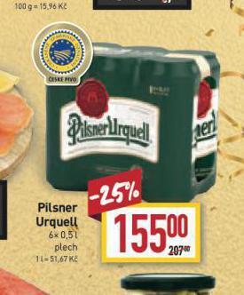 Billa Pivo pilsner urquell nabídka