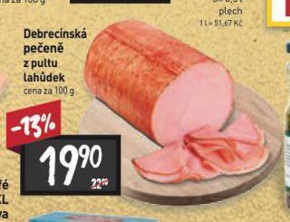 Billa Debrecínská pečeně nabídka