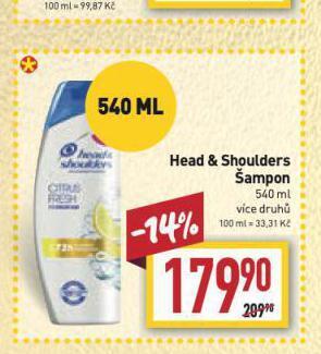 Billa Head & shoulders šampon nabídka