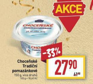 Billa Choceňské tradiční pomazánkové nabídka