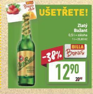 Billa Pivo zlatý bažant nabídka