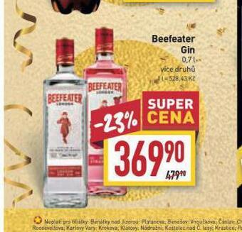 Billa Beefeater gin nabídka
