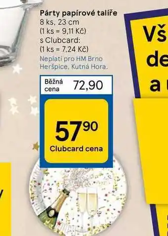 Tesco Párty papírové talíře 8 ks, 23 cm nabídka