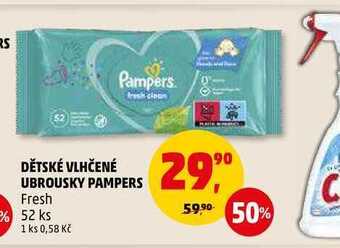 Penny Market Dětské vlhčené ubrousky pampers fresh, 52 ks nabídka