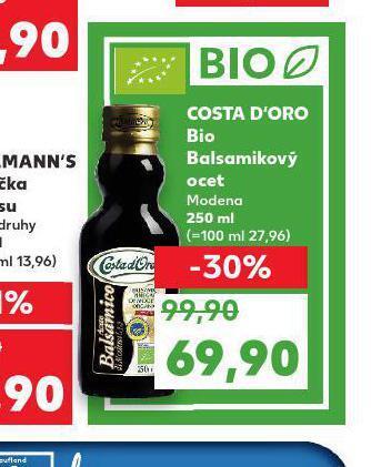 Kaufland Costa d´oro bio balsamikový ocet nabídka