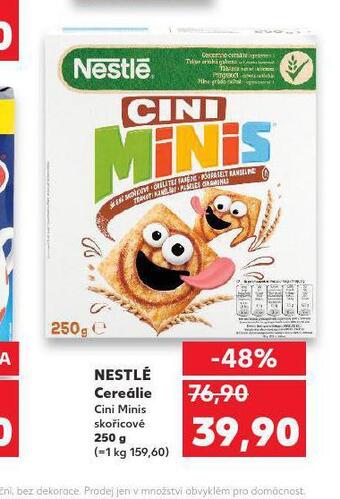 Kaufland Nestlé cereálie nabídka