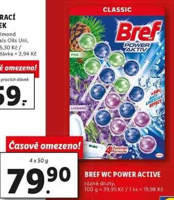 Lidl Bref wc power active, 4x 50 g nabídka
