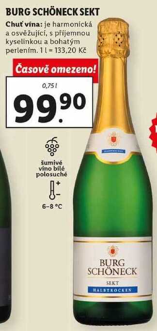 Lidl Burg schöneck sekt, 0,75 l nabídka