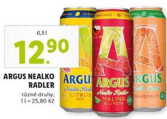 Lidl Argus nealko radler, 0,5 l nabídka