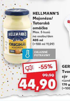 Kaufland Hellmann´s tatarská omáčka, majonéza nabídka