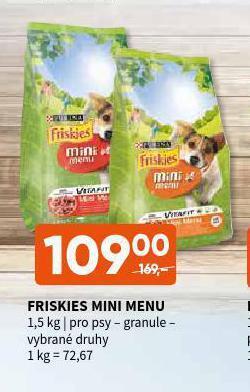 Terno Friskies mini menu granule pro psy nabídka