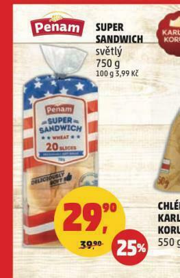 Penny Market Super sandwich nabídka