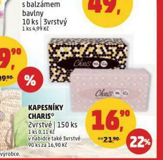 Penny Market Kapesníky charis nabídka