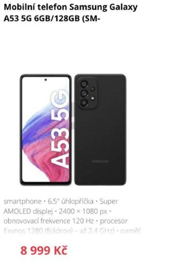 Datart Samsung Galaxy A53 5G 6GB/128GB Mobilní telefon nabídka