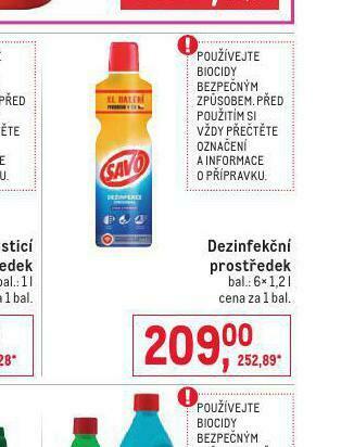 Makro Savo dezinfekční prostředek nabídka