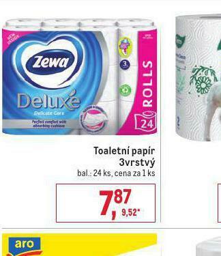 Makro Zewa deluxe toaletní papír nabídka