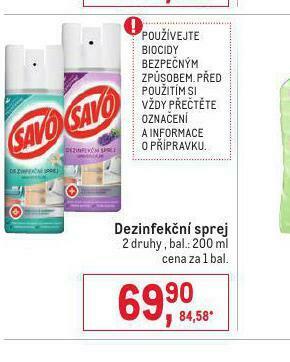Makro Savo dezinfekční sprej nabídka