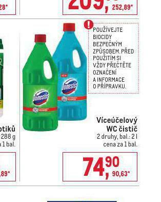 Makro Domestos víceúčelový wc čistič nabídka