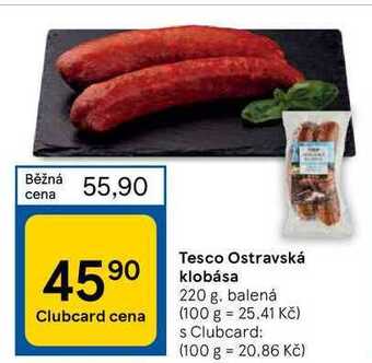 Tesco Tesco ostravská klobása 220 g nabídka
