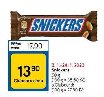 Tesco Snickers 50 g nabídka
