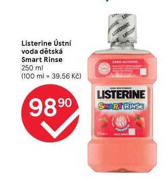 Tesco Listerine ústní voda dětská smart rinse 250 ml nabídka