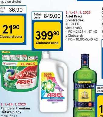 Tesco Ariel prací prostředek 40-74 pd nabídka