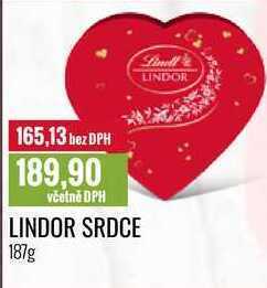 Ratio Lindor srdce 187g nabídka