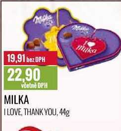 Ratio Milka ilove, thank you, 44g nabídka