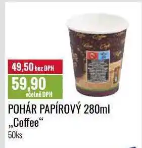 Pohár papírový 280ml ,,coffee" 50ks