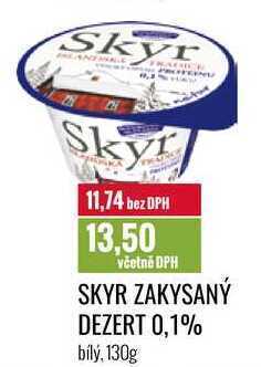 Ratio Skyr zakysaný dezert 0,1% bílý, 130g nabídka
