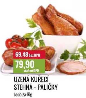 Ratio Uzená kuřecí stehna - paličky cena za 1kg nabídka