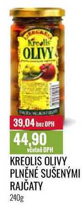 Ratio Kreolis olivy plněné sušenými rajčaty 240g nabídka