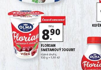Lidl Florian smetanový jogurt nabídka