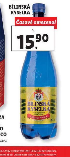Lidl Bílinská kyselka nabídka