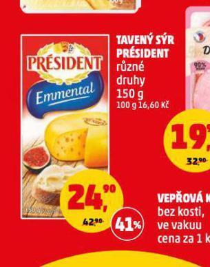 Penny Market Tavený sýr président nabídka