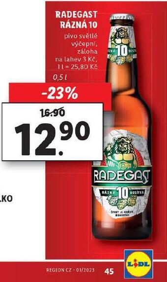 Lidl Pivo radegast rázná 10 nabídka