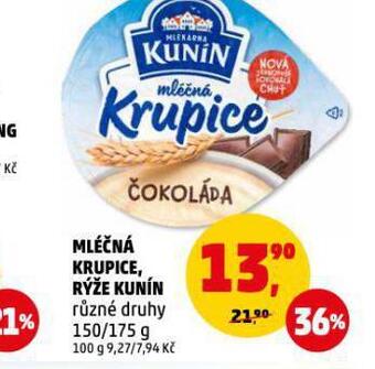 Penny Market Kunín mléčná rýže nabídka