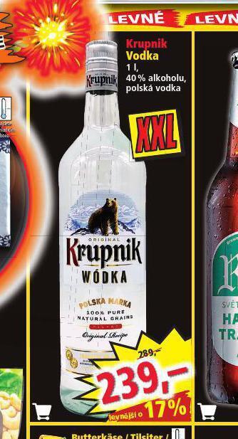 Norma Krupnik vodka nabídka