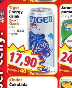 Norma Tiger energy drink nabídka