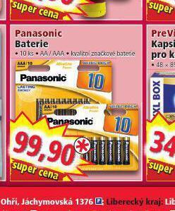 Norma Panasonic baterie nabídka