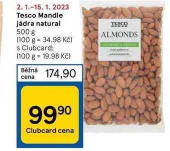 Tesco Tesco mandle jádra natural 500 g nabídka